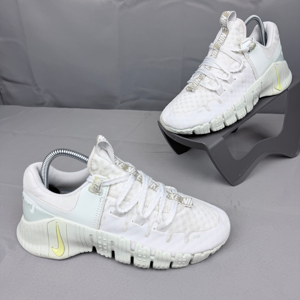 Nike Free Metcon 5 White Lime Glow Training Shoes FJ1548-100 Mens 5 Womens 6.5